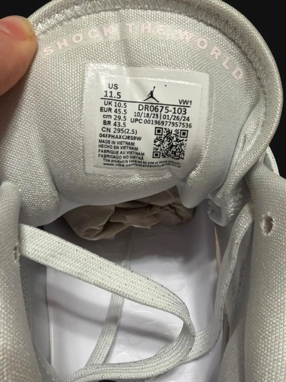 Jordan Men's White Athletic Sneakers with Textured Overlay